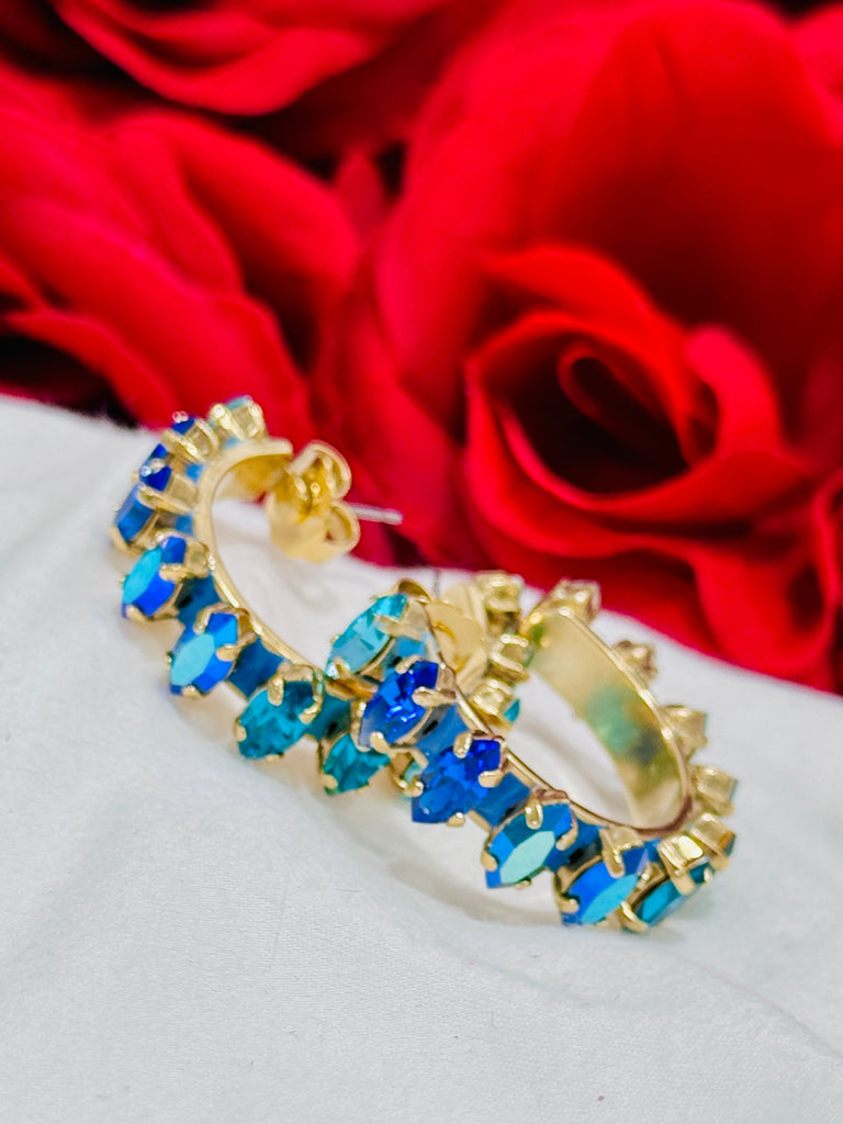 Kyrie Blue Volcano Crystal Earrings