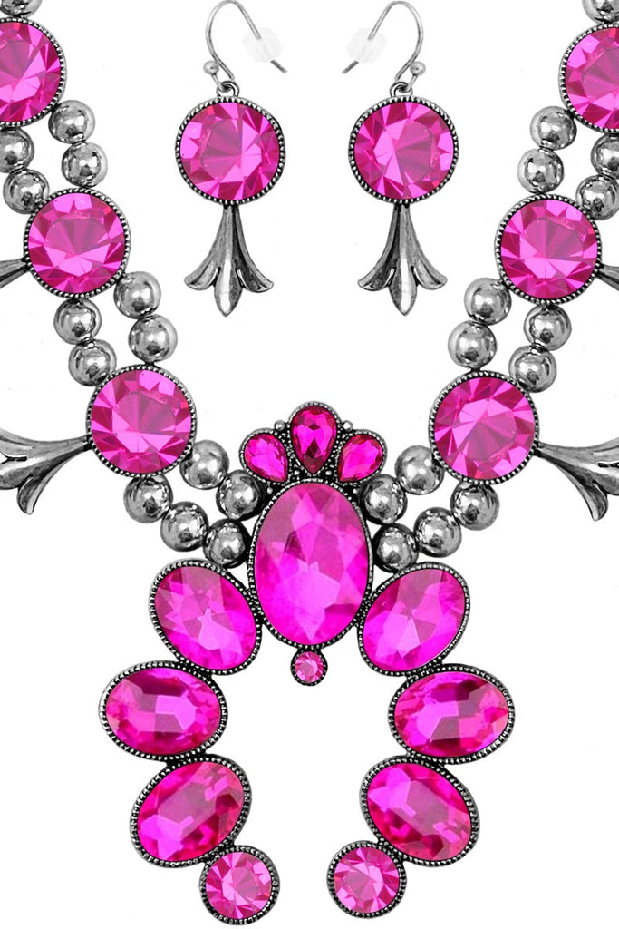 The Kacey Squash Blossom Necklace-Pink