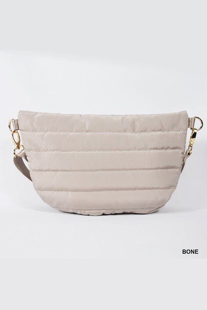Bone Neutral Puffer Bum Bag Handbag