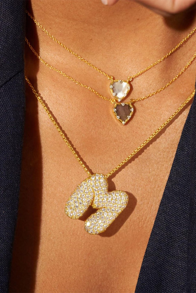 Pure Lux Crystal Monogram Necklace