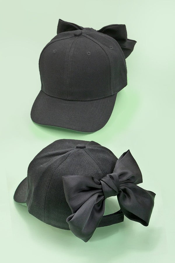 Black Backside Bow Ballcap Hat