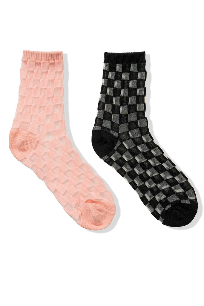 Checks & Balance Sheer Mesh Socks