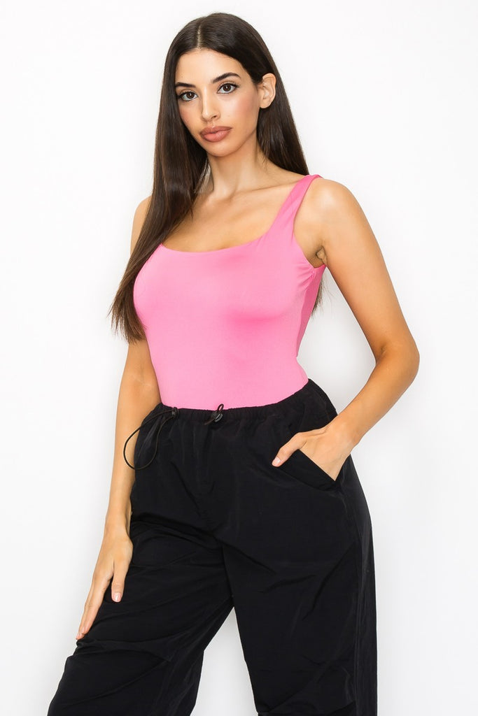 Just Casual & Girly Bodysuit Tank- Pink