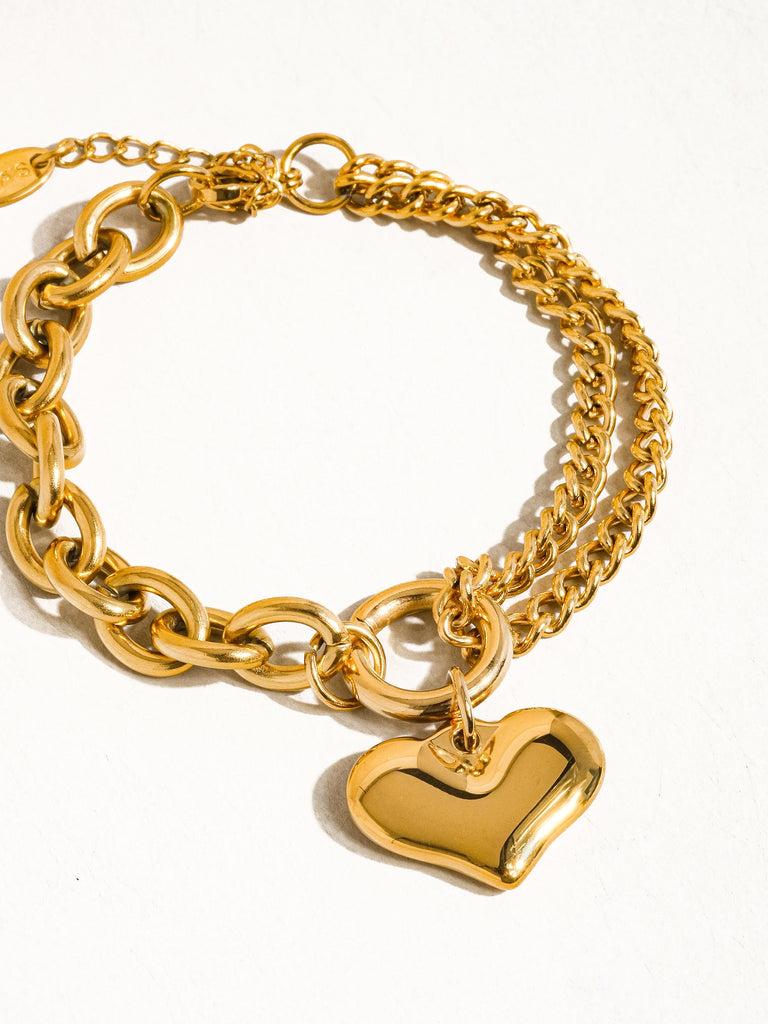 18K Holding My Heart Chained Bracelet