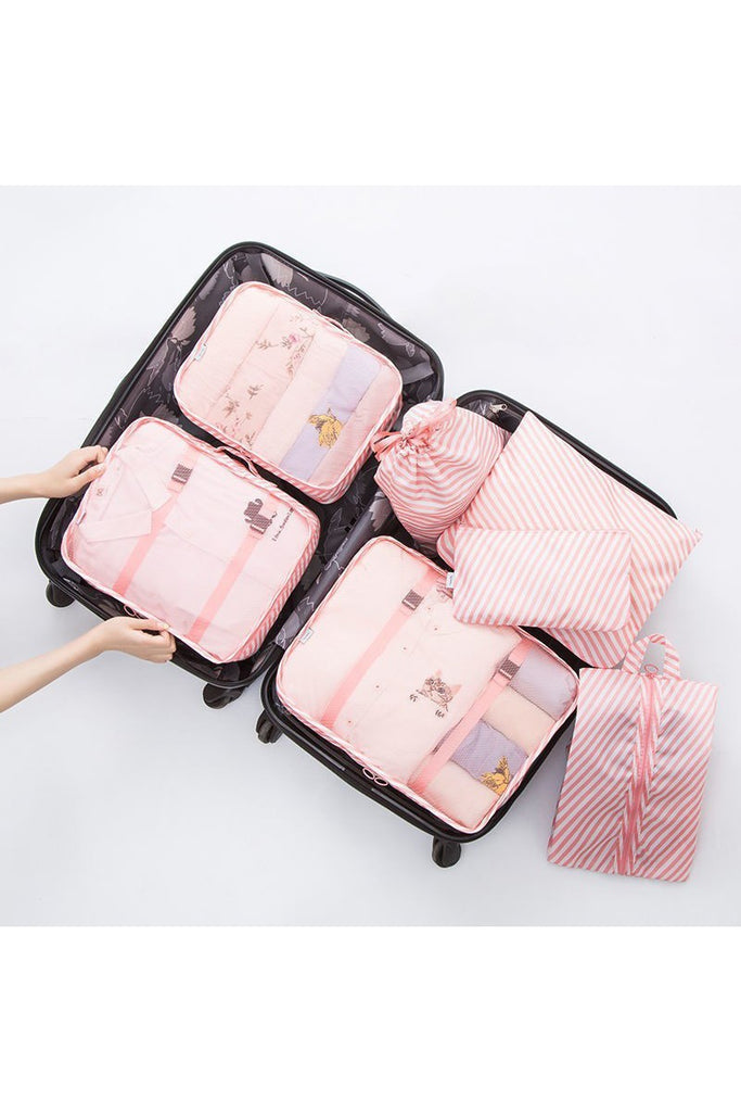 Travel Organizer Bags- Pink Stripe