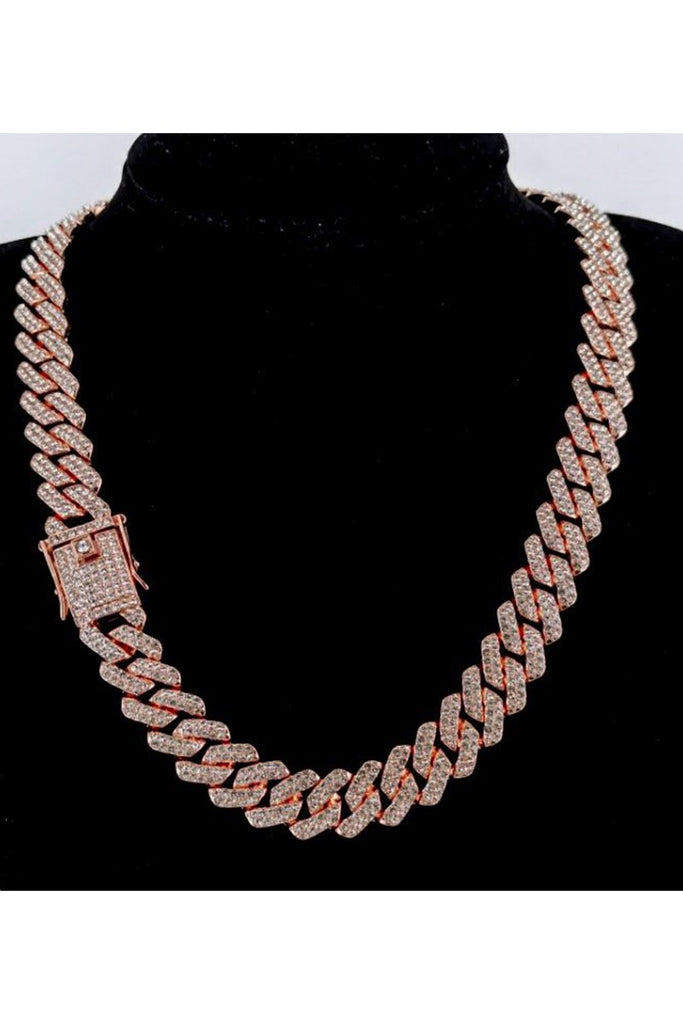 Tila Rose Gold Chain Crystal Necklace