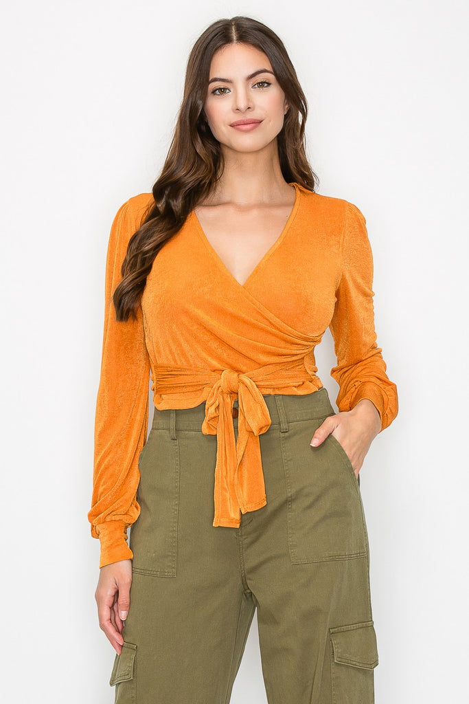 Luxe Tie-Front Blouse - Caramel