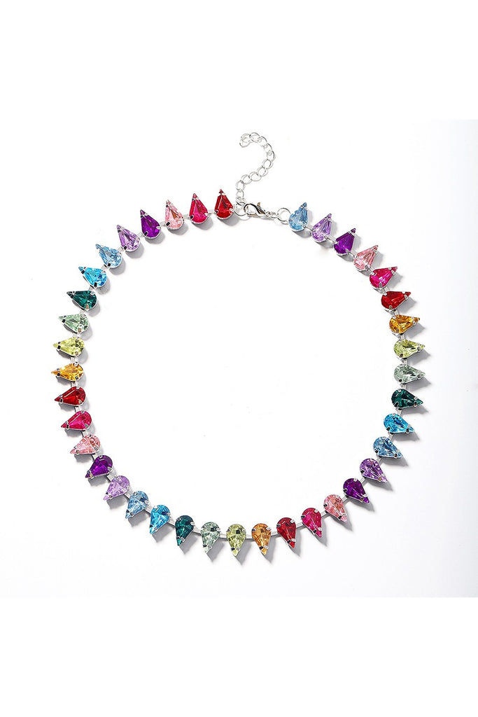 Darcy Crystal Chain Necklace- Multi