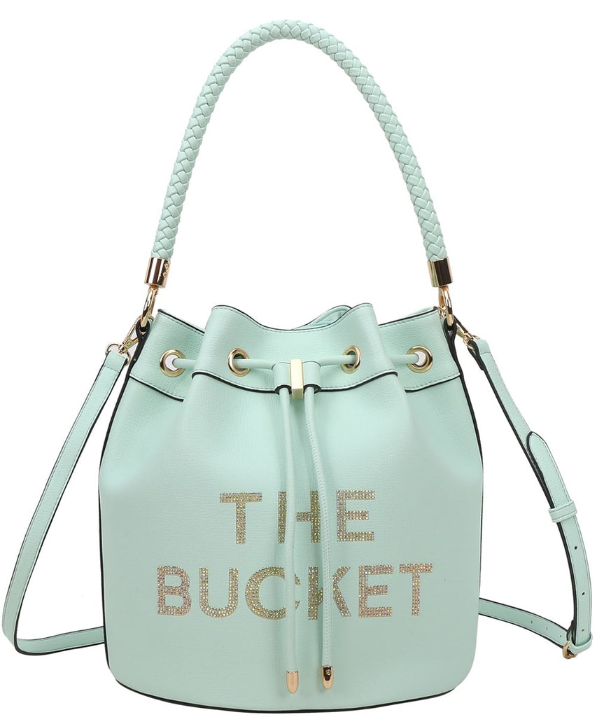 Pastel Cowboy Blue Diamond Placement The Bucket Bag Tote Purse