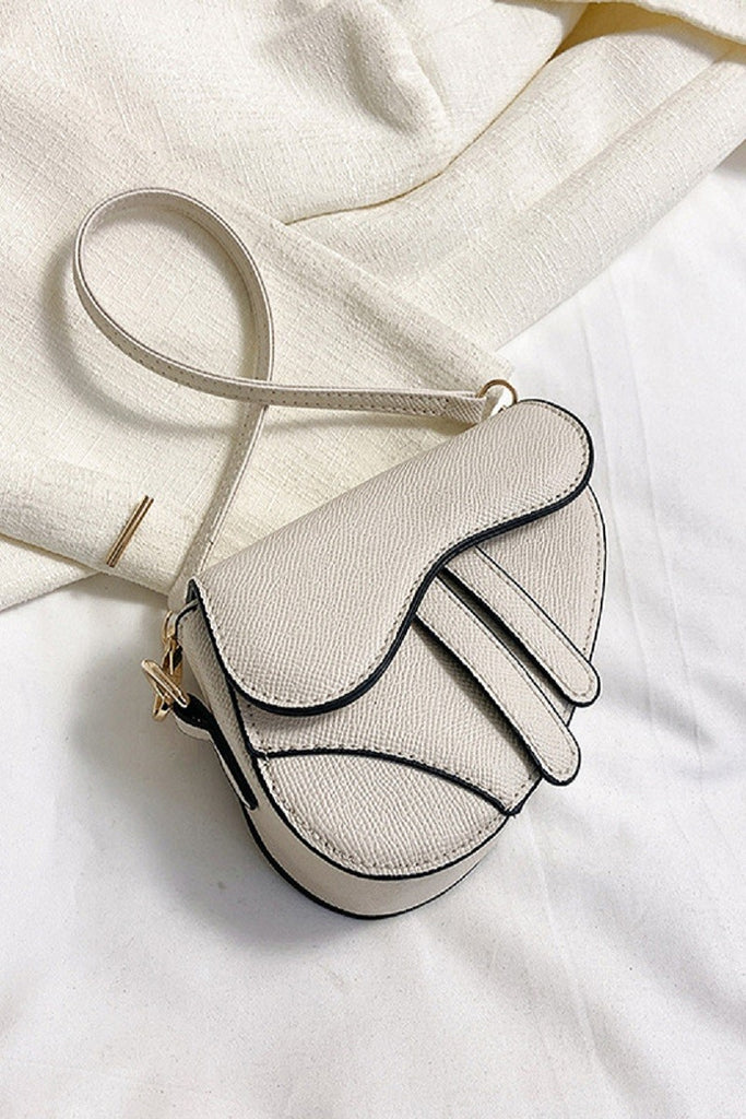 Becca Saddle Bag Crossbody Purse - Ivory