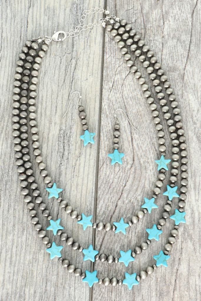 Rustic Charm Turquoise Necklace Duo