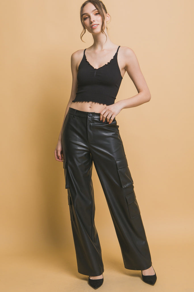 The Girlfriend Black Straight Pant