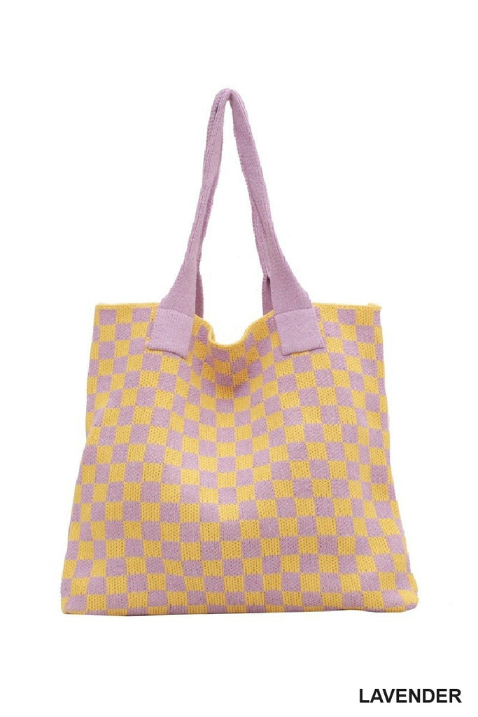 Ms Checked Out Lately Crochet Tote Bag - Lavender