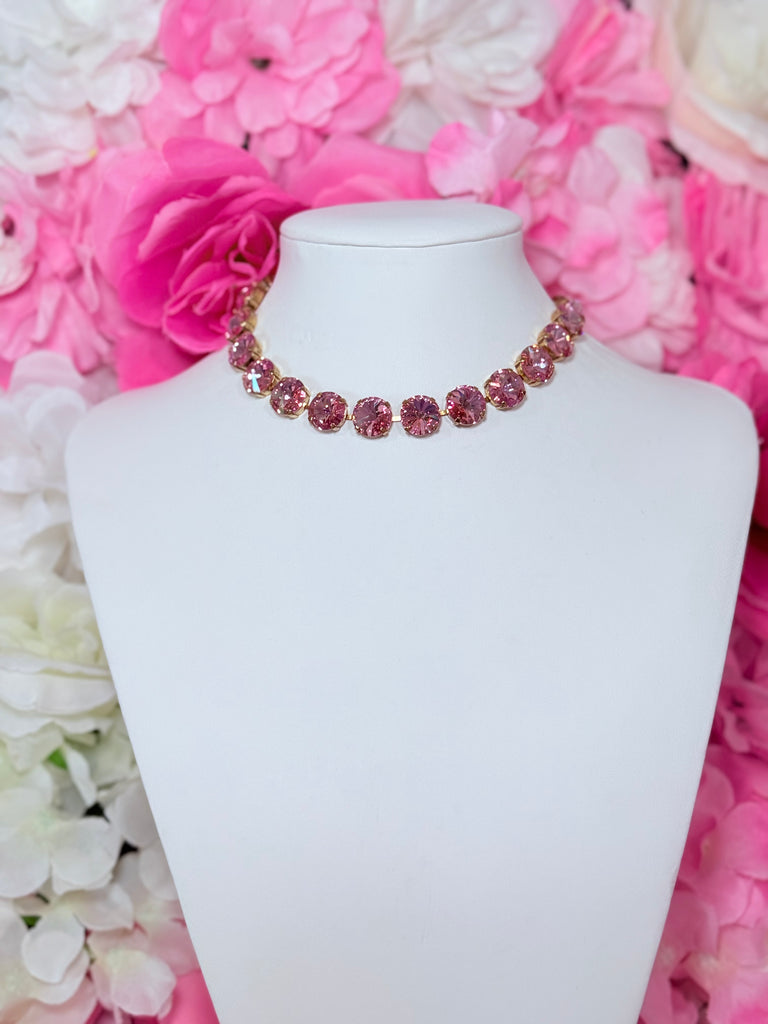 Light Rose Glimmer Sofia Choker Swarovski Necklace