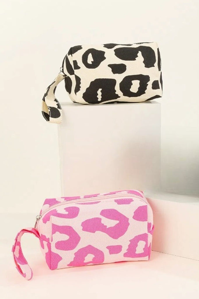 Go Go Girl Leopard Print Cosmetics Bag - Pink