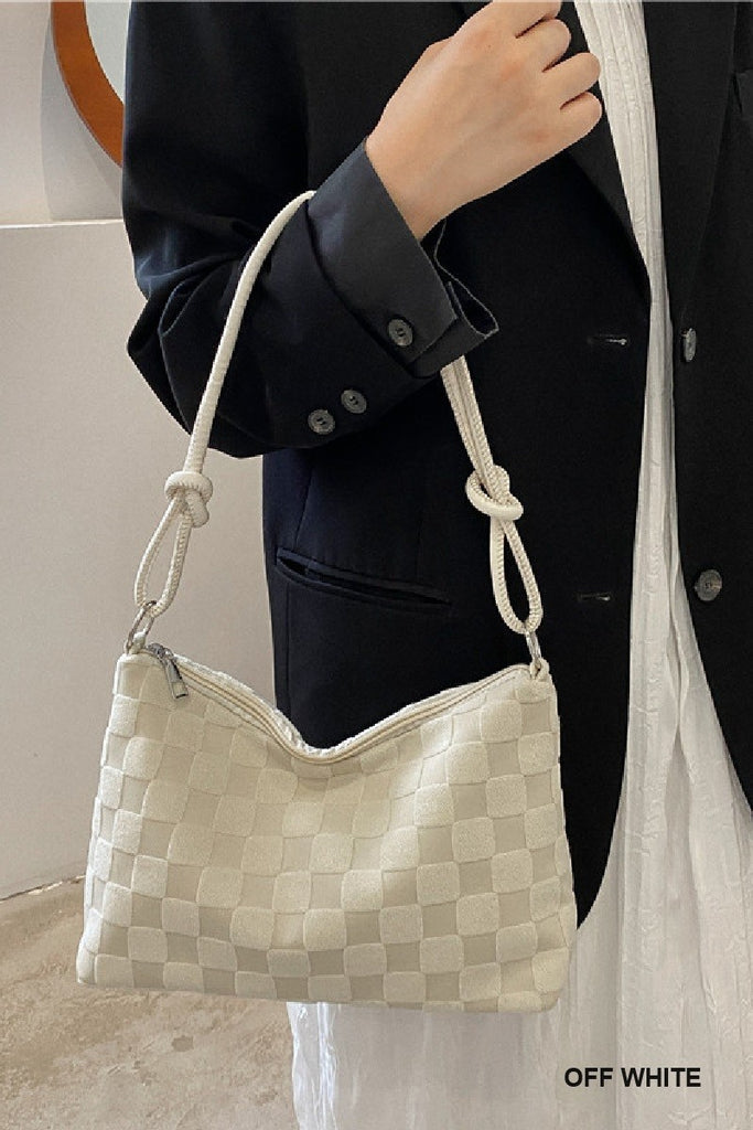 Charmingly Checkered Purse - Ivory