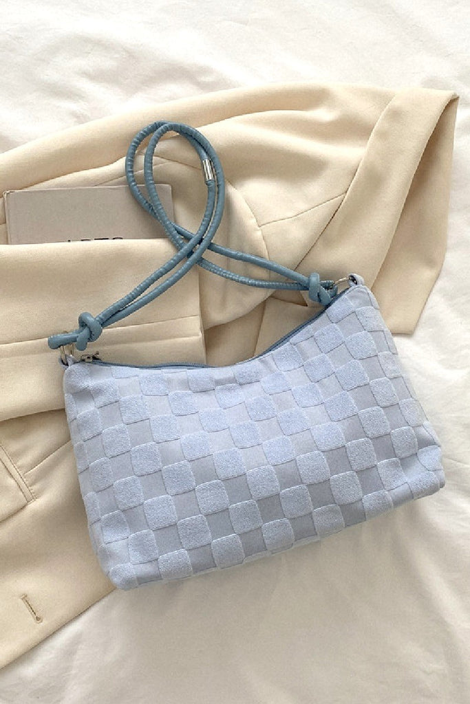 Charmingly Checkered Purse - Powdered Blue