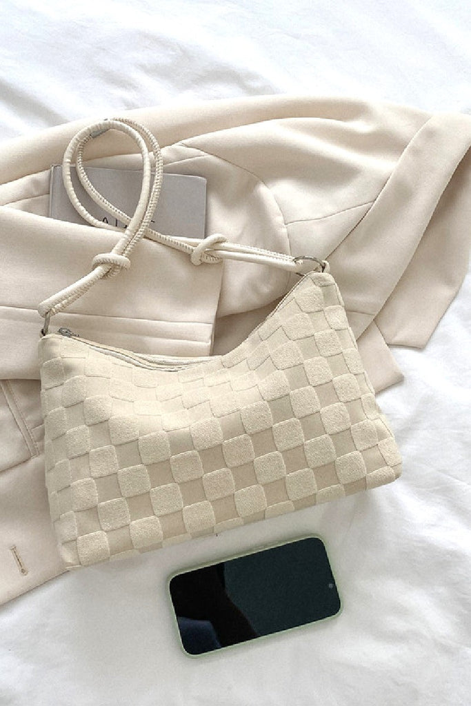 Charmingly Checkered Purse - Ivory