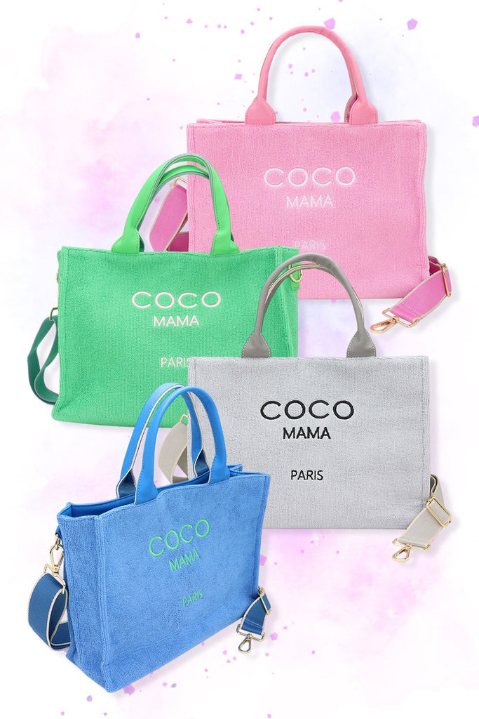 COCO Mama Terry Medium Handbag Tote - Keylime