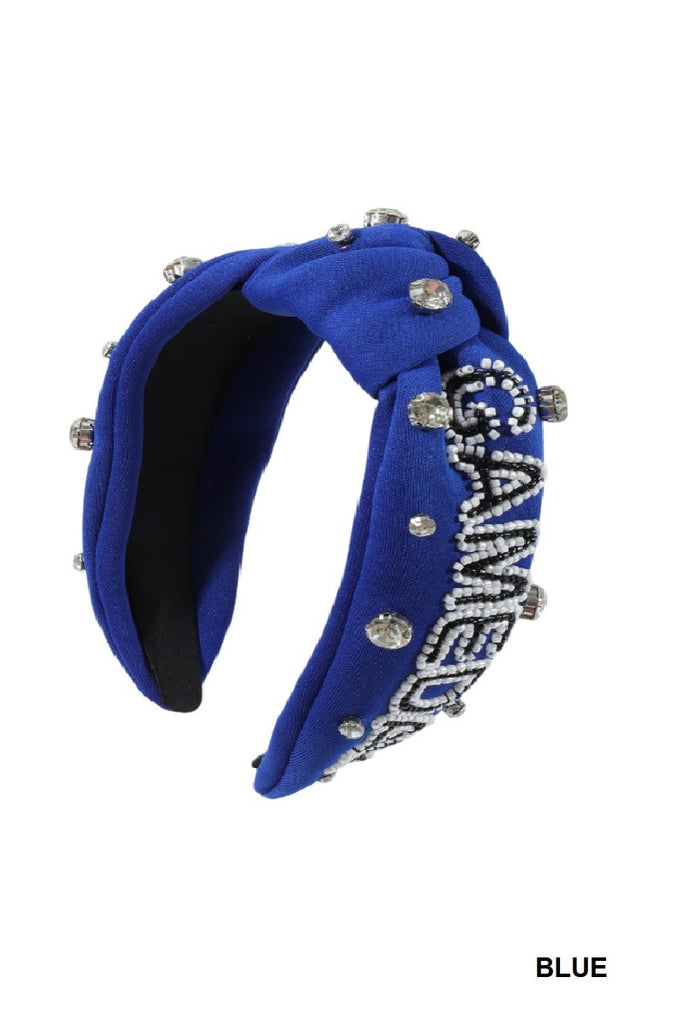 Royal Blue Gem & Crystal Game Day Headband