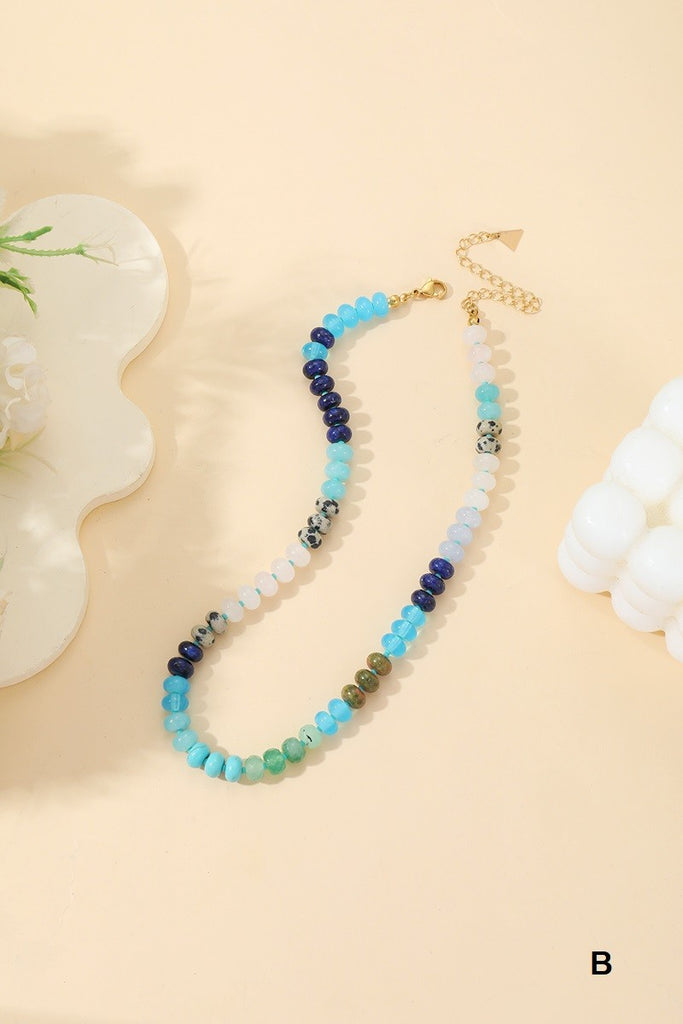 Viral Trends Agate Gemstone Necklace - Ocean Blues