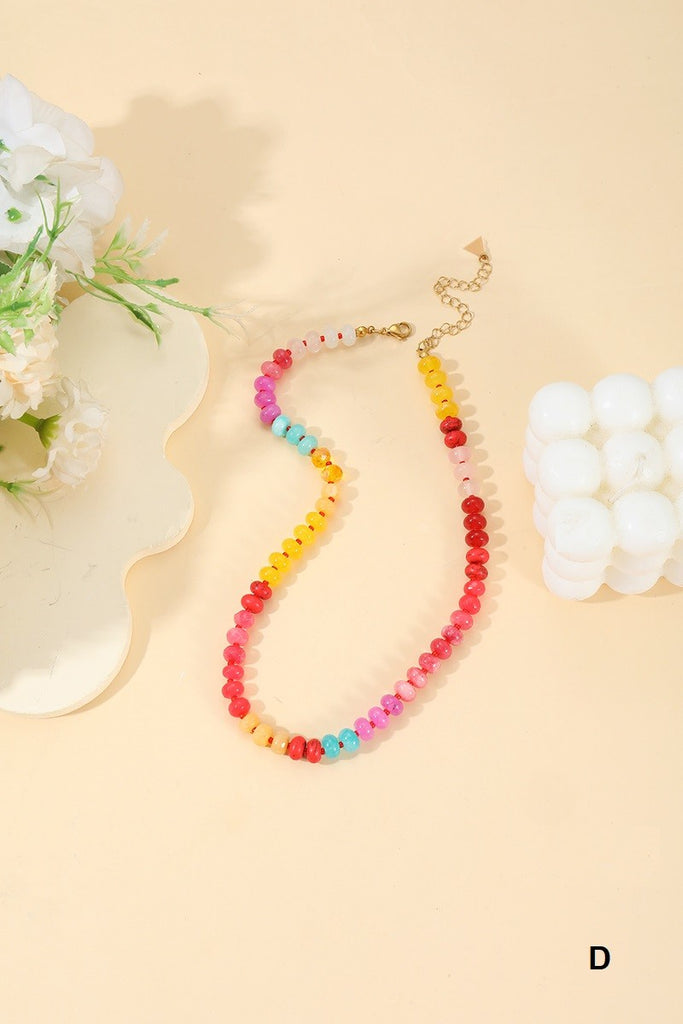 Viral Trends Agate Gemstone Necklace - Autumn Sunset