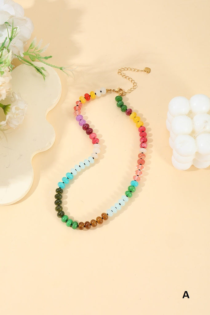 Viral Trends Agate Gemstone Necklace - Bold Multi