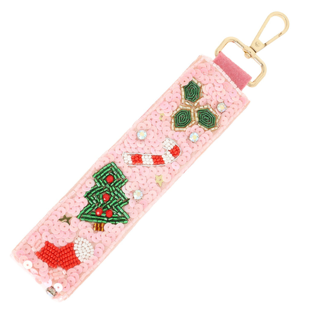 Sparkling Candied Mistletoe Key Fob