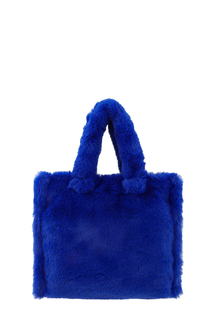 Cozy Luxe Mini Fur Bag - Royal Blue