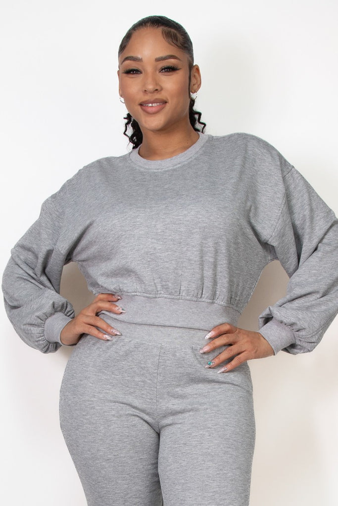 Gym Junkie Hemmed Ribbed Knit Sweatshirt