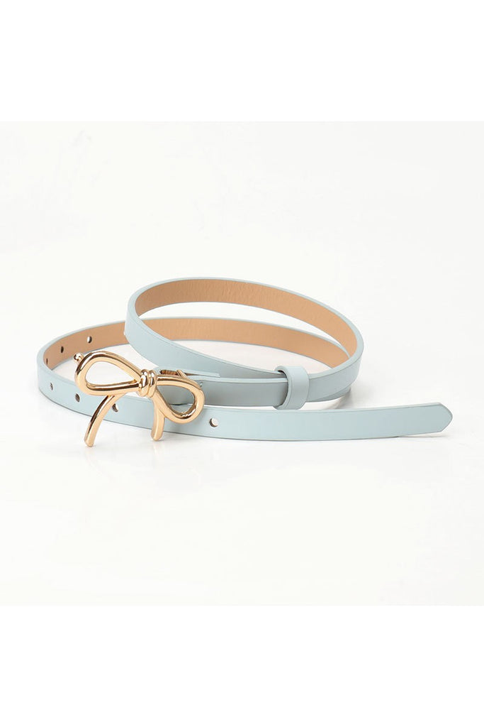 Bows & Glory Faux Leather Belt - Light Blue