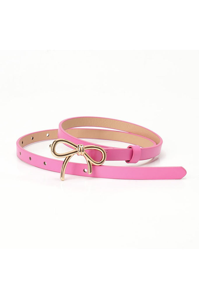 Bows & Glory Faux Leather Belt - Fuchsia