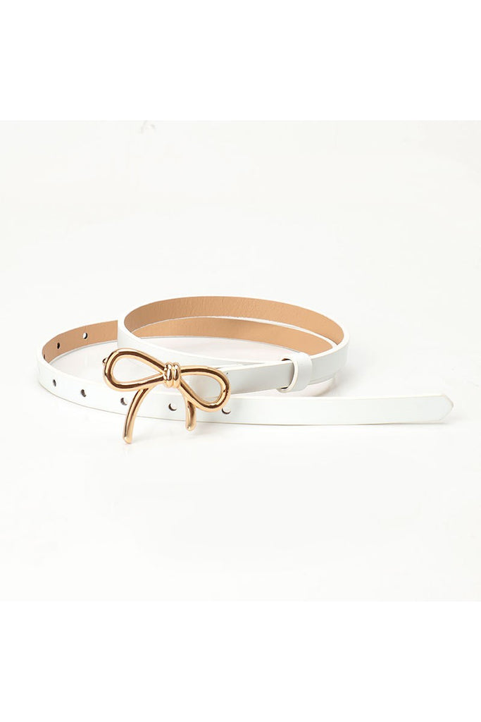 Bows & Glory Faux Leather Belt - White