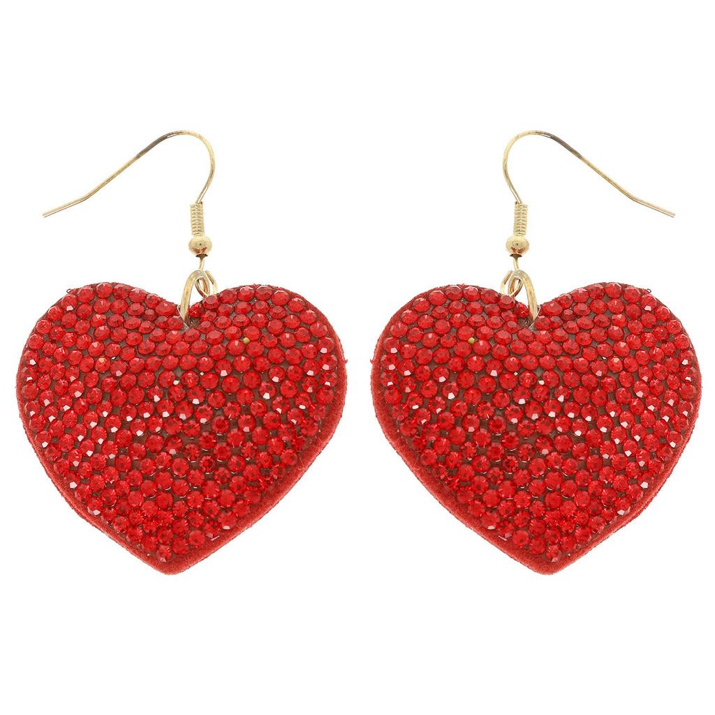 Dazzling Ruby Hearts Earrings