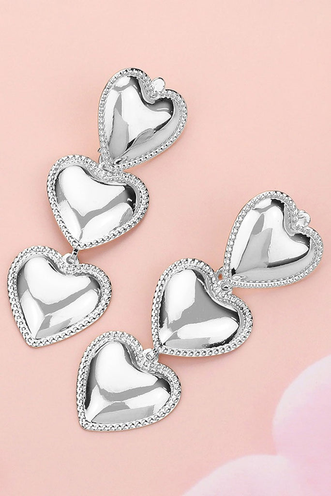 Silver Stacking Love Heart Earrings