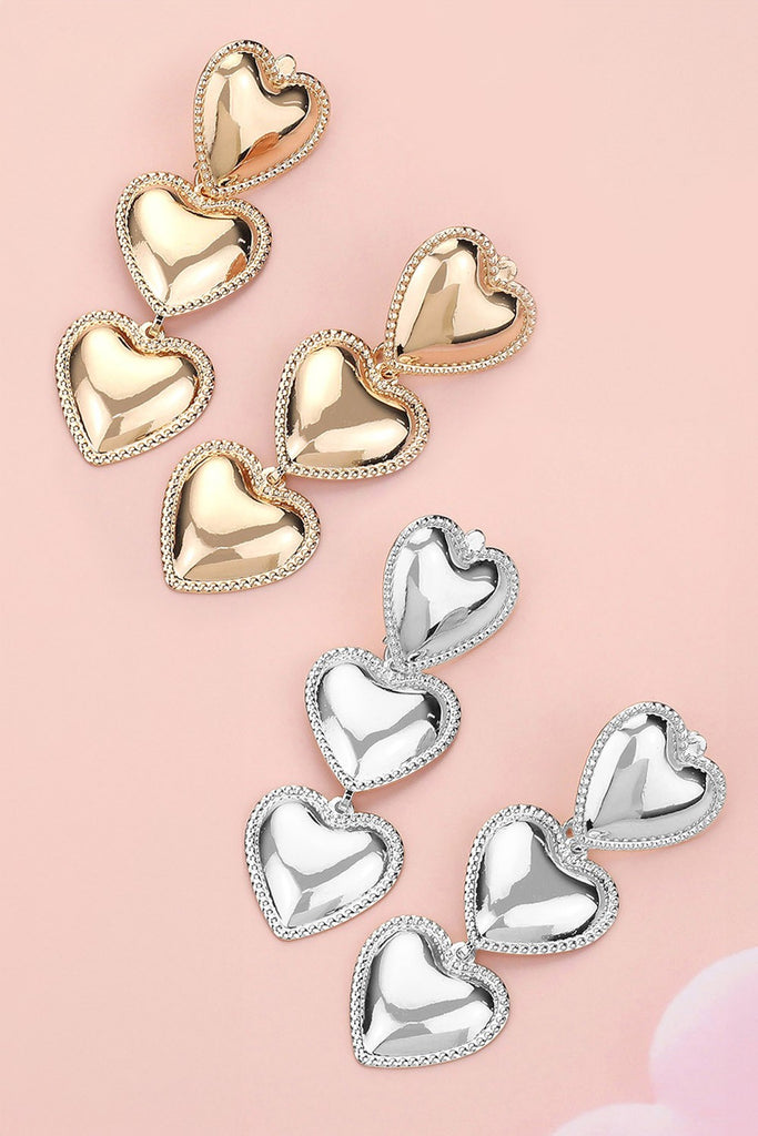 Gold Stacking Love Heart Earrings