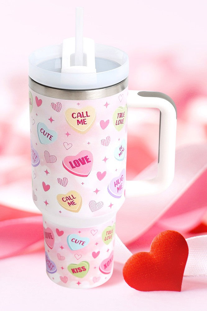 Candied Hearts 40oz Stainless Steel Tumbler Cup