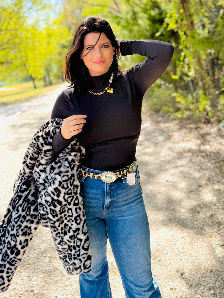 The Essential Mock Neck Bodysuit - Black