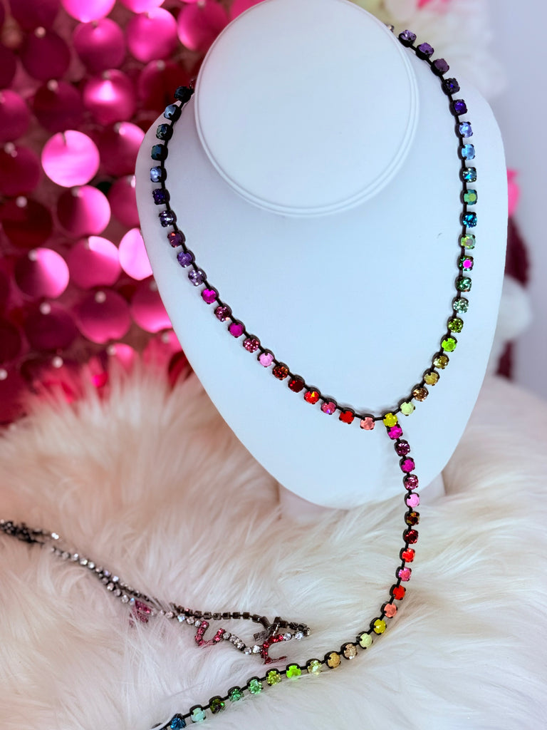 Y Pop Swarovski Necklace in Candy Crush