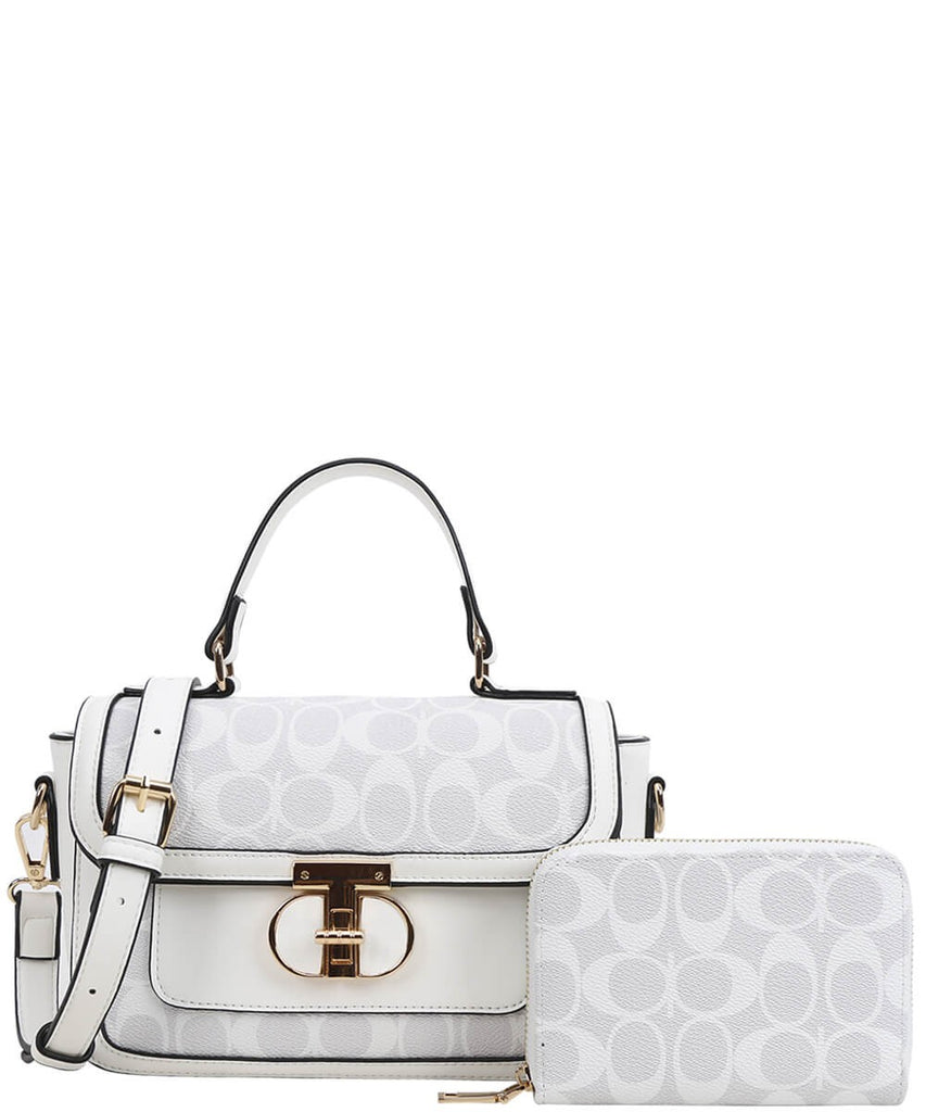 Daisy Diva and Wallet Duo Handbag Set in Spring White