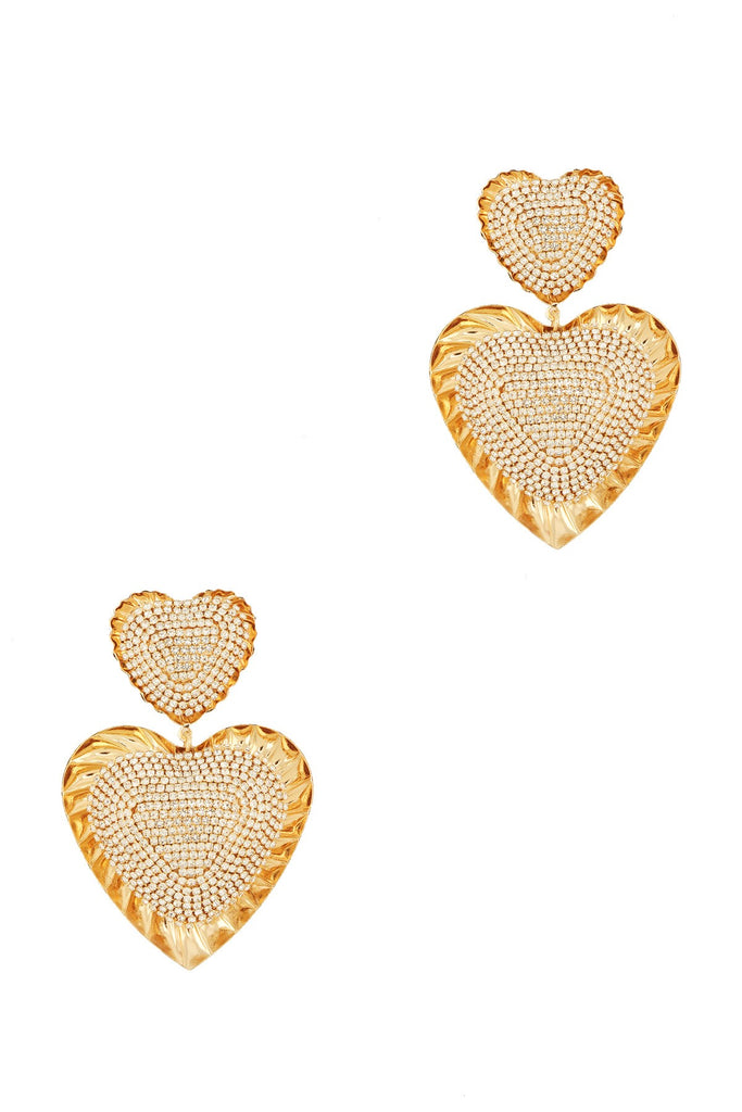 Luna Heart Drop Earrings - GOLD