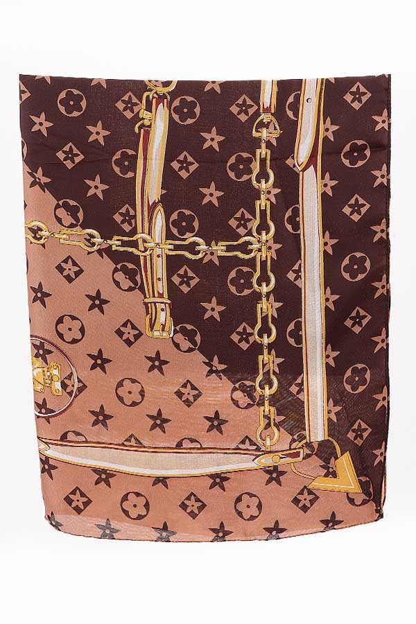 Mixed Luxe Multi Print Scarf - Brown