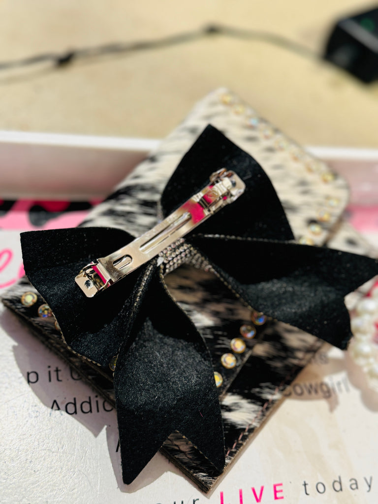 Rhinestone Diva Bow Clip