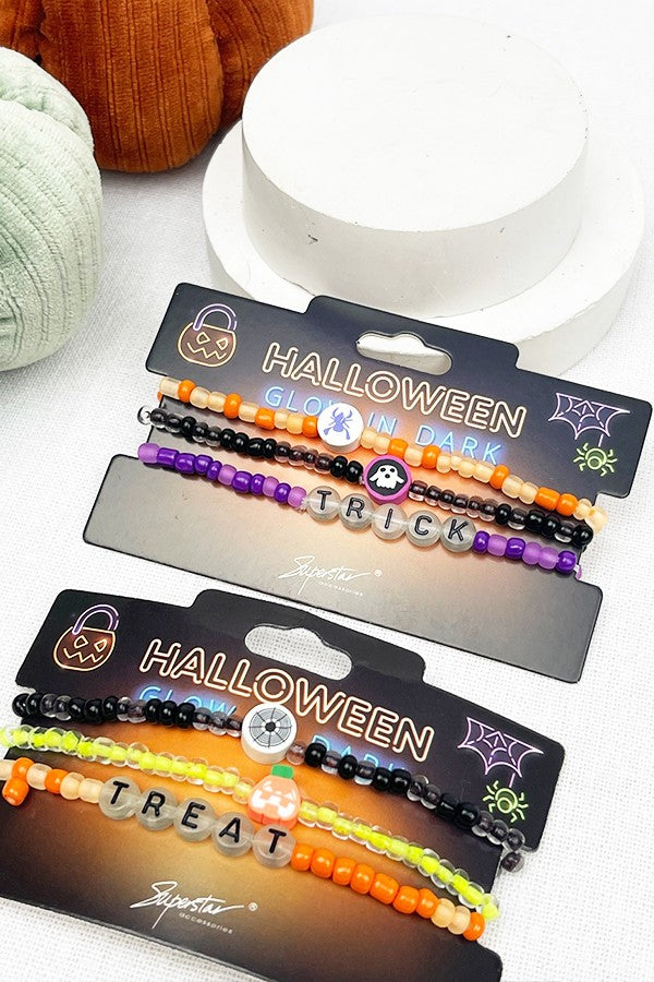 Dainty & Spooky Glow In the Dark Charm Bracelet Set