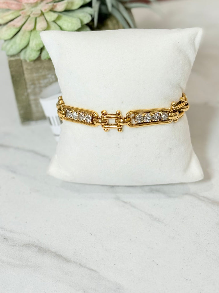 Jamie Gold Clear Swarovski Crystal Bracelet