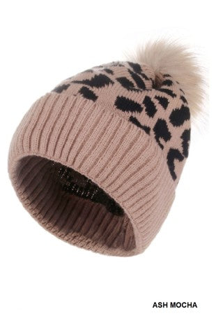 Wild & Cozy Leopard Pom Beanie