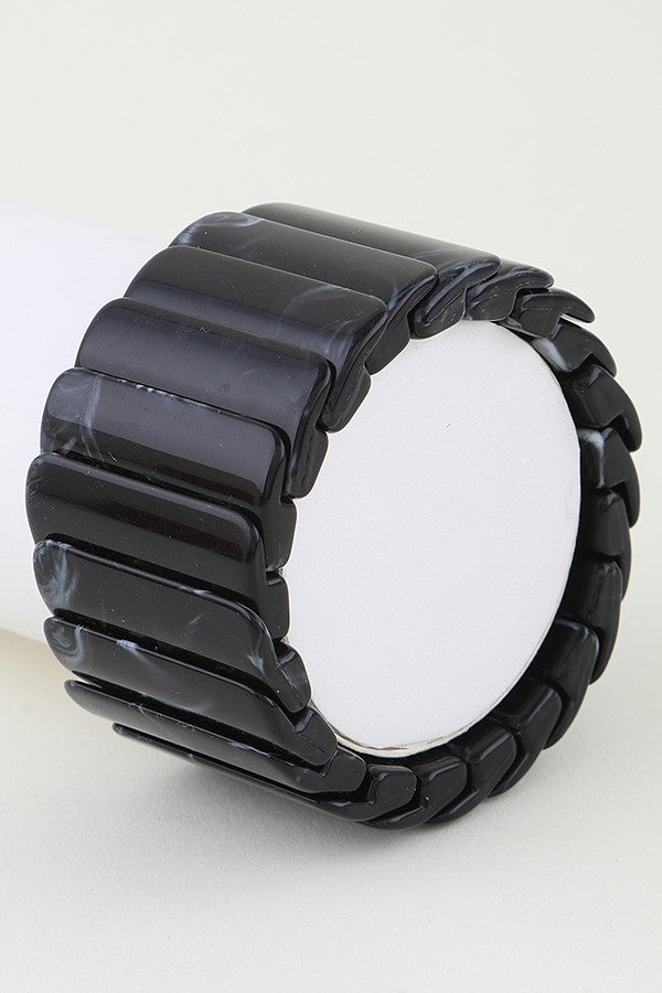 Marble Muse Scale Cuff Bracelet - BLACK