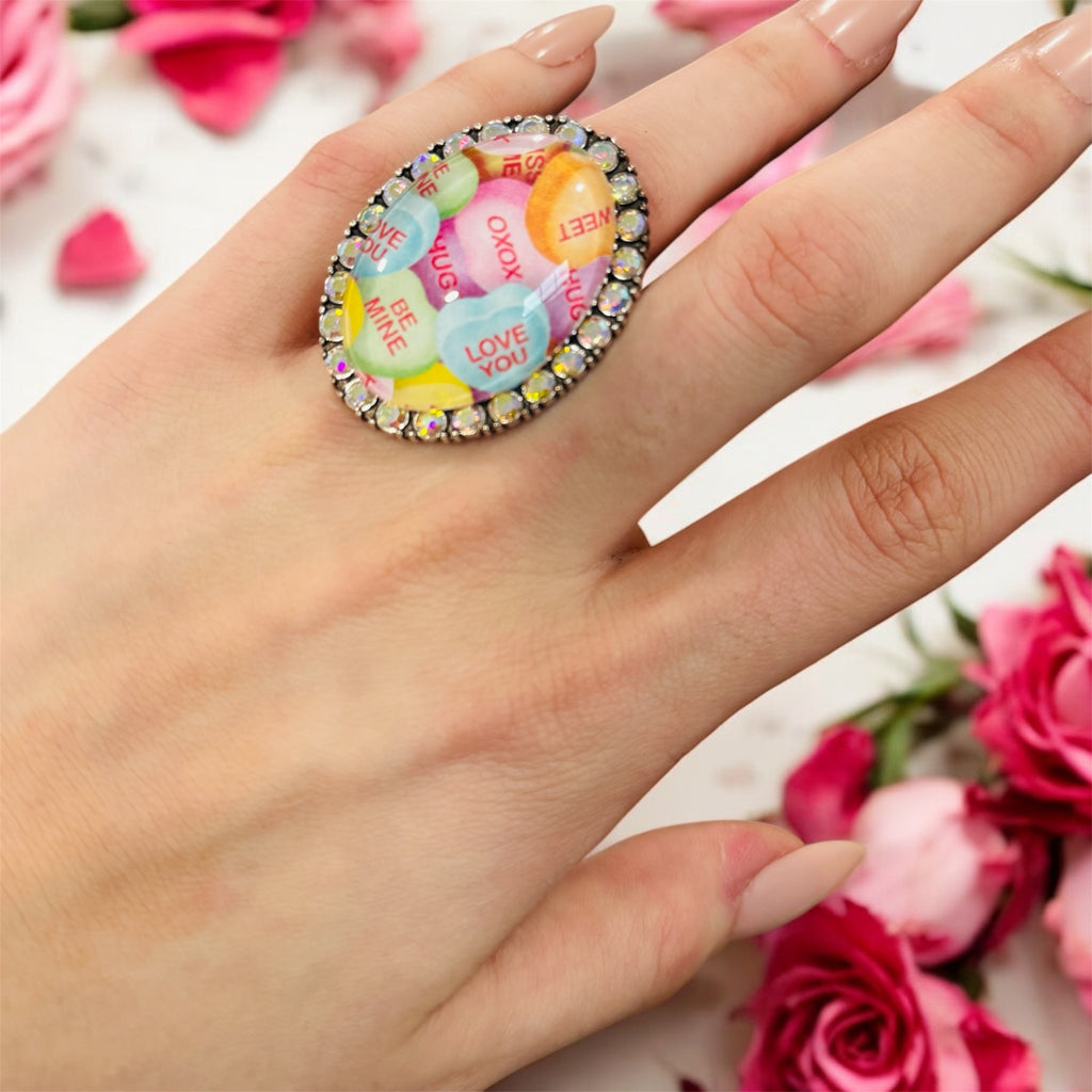 Candy Queen of Hearts Crystal Ring