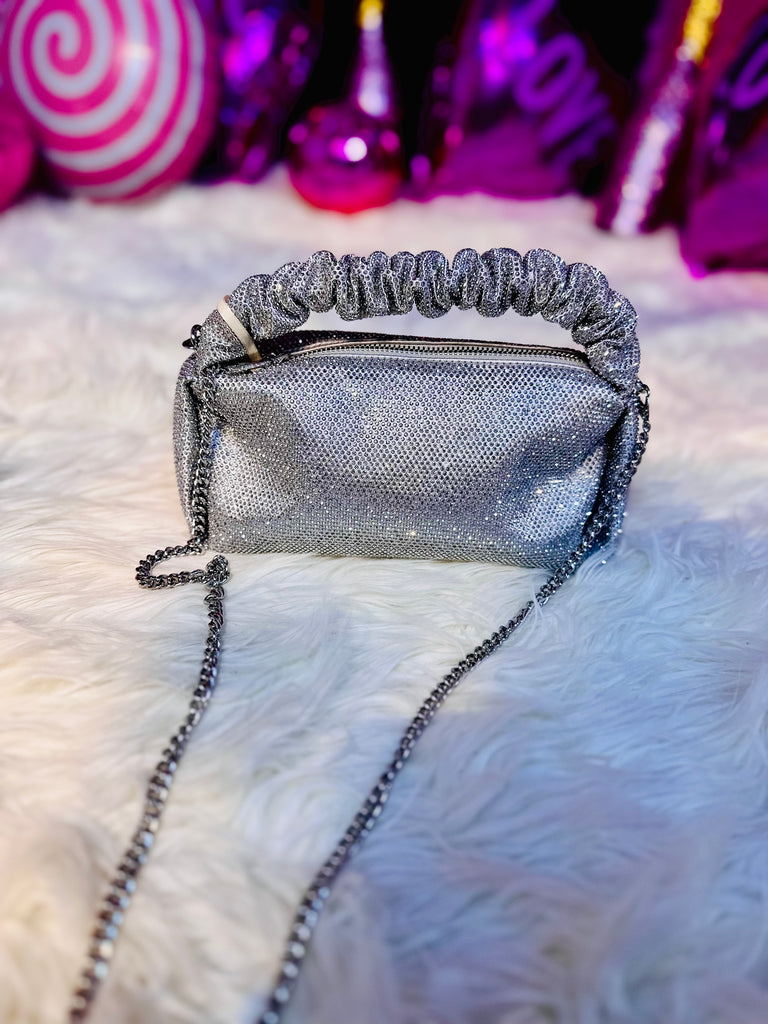 City Sparkle Clutch Purse - Silver