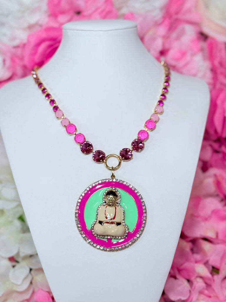 Lolly Buddha Necklace Swarovski Crystal